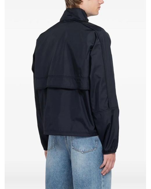 Stussy Blue Veste À Logo Imprimé À Zip Partiel