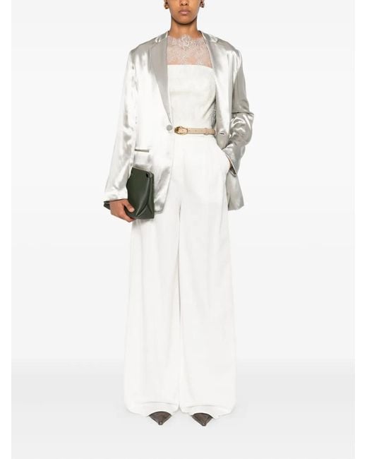 Alberta Ferretti White Single-Breasted Jacket