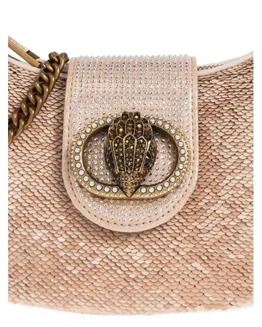 Kurt Geiger Natural Small Chelsea Sequin-Embellished Tote Bag