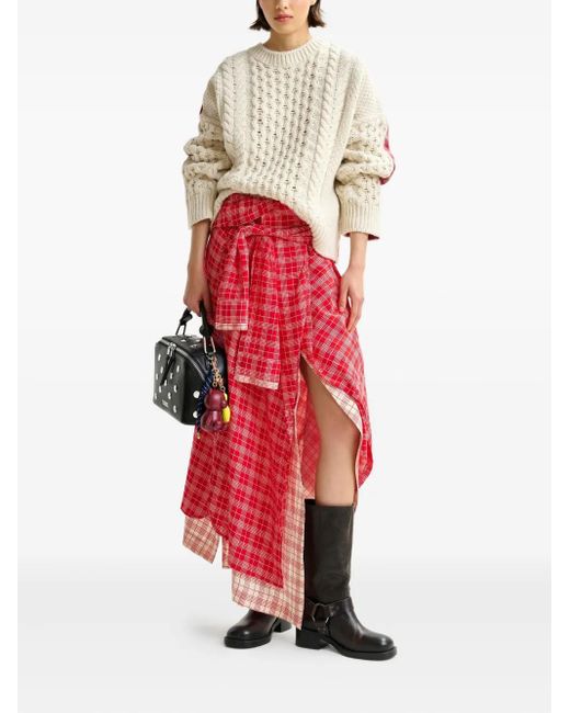 Essentiel Antwerp Natural Iface Cable-Knit Sweater