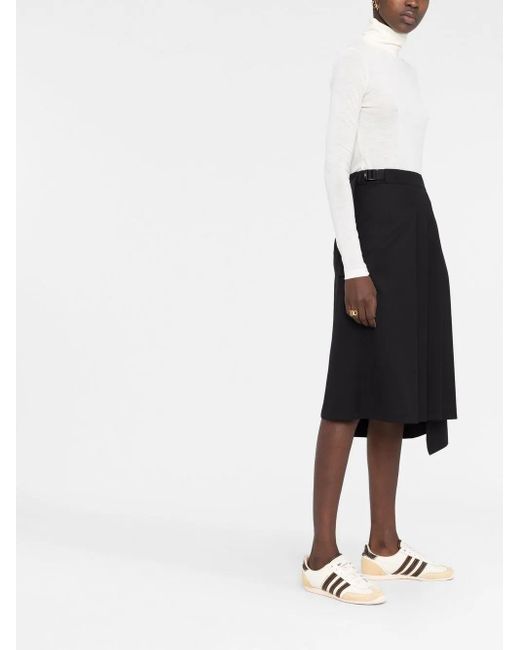 Jil Sander White High-Neck Long Sleeve Top With Logo Detail