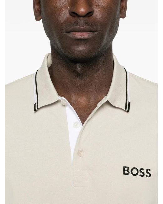 Boss White Paddy Pro Short-Sleeve Polo Shirt for men