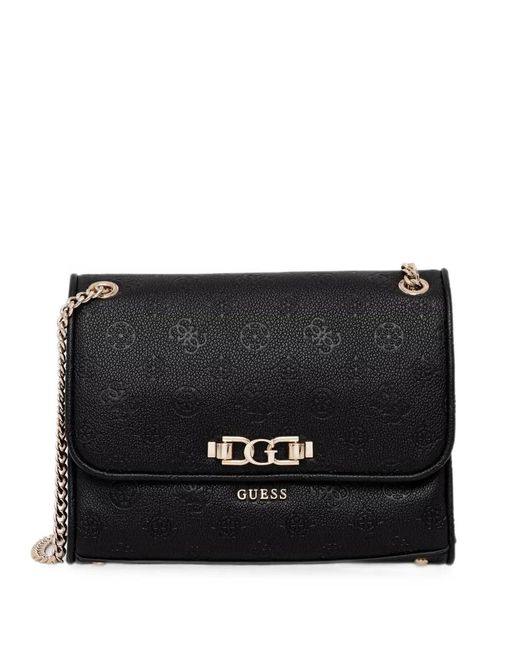 Guess Black Anise Logo-Embossed Shoulder Bag