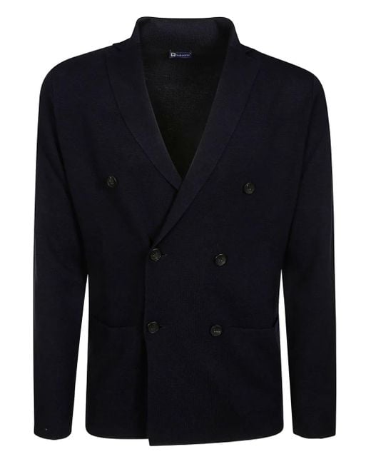 FILIPPO DE LAURENTIIS Blue Double-Breasted Blazer for men