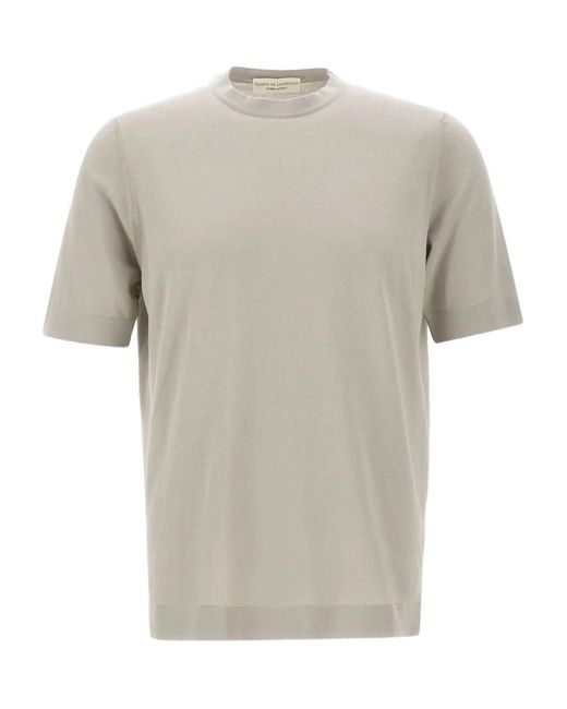 FILIPPO DE LAURENTIIS Gray Ribbed-Trim T-Shirt for men