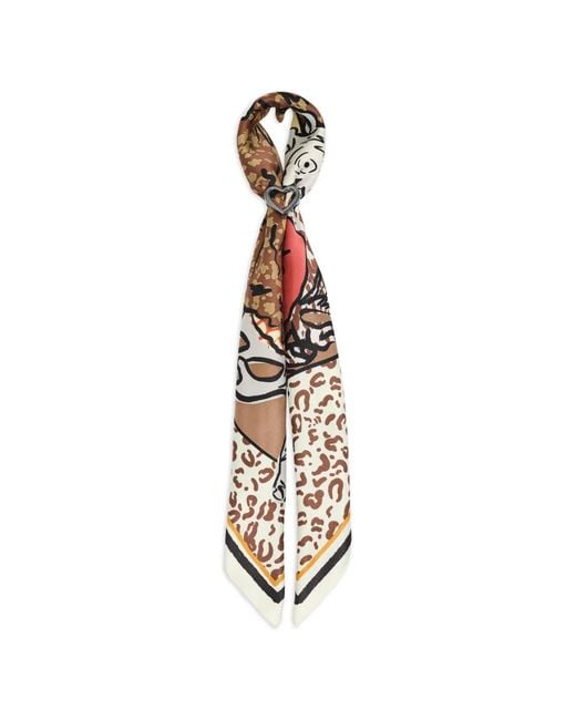 Bimba Y Lola White Heart-Print Ring And Scarf (Set Of Two)