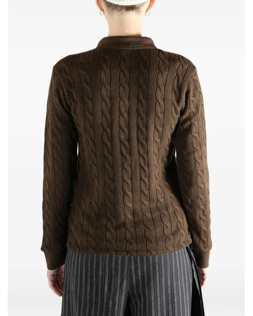 Polo Boutonné En Maille Torsadée Polo Ralph Lauren en coloris Brown
