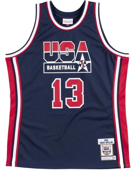 Mitchell & Ness Blue 1992 Chris Mullin Usa Basketball Authentic Player Jersey for men