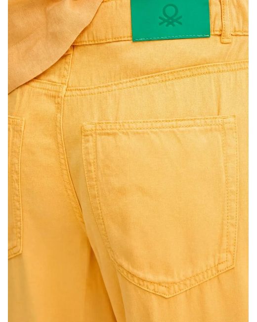 Benetton Yellow Cropped Trousers