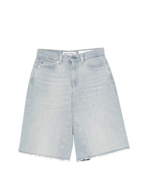 Our Legacy Blue Short À Bords Francs