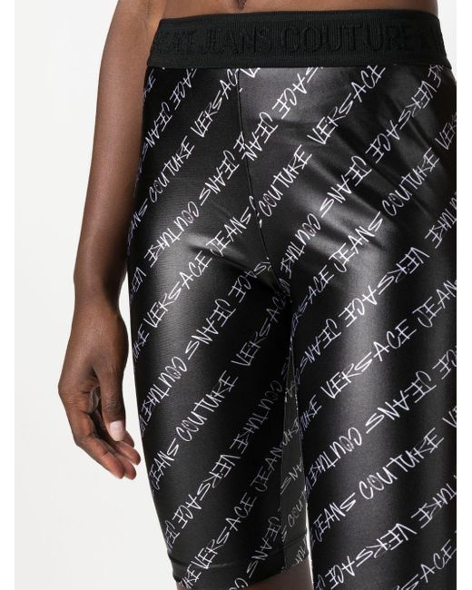 Versace Gray Logo-print Knee-length Shorts