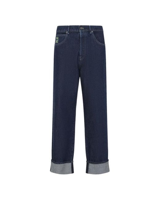 Marni Blue Embroidered Jeans for men