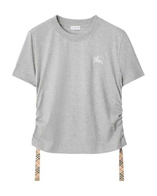 Camiseta Festival Equestrian-Knight con lateral fruncido Burberry de color Gray