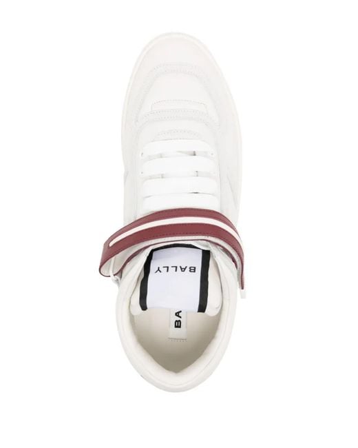 Bally White Logo-Patch Leather Sneakers for men