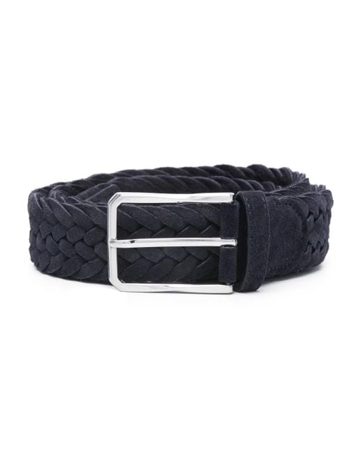 Canali Blue Braided Suede Belt for men