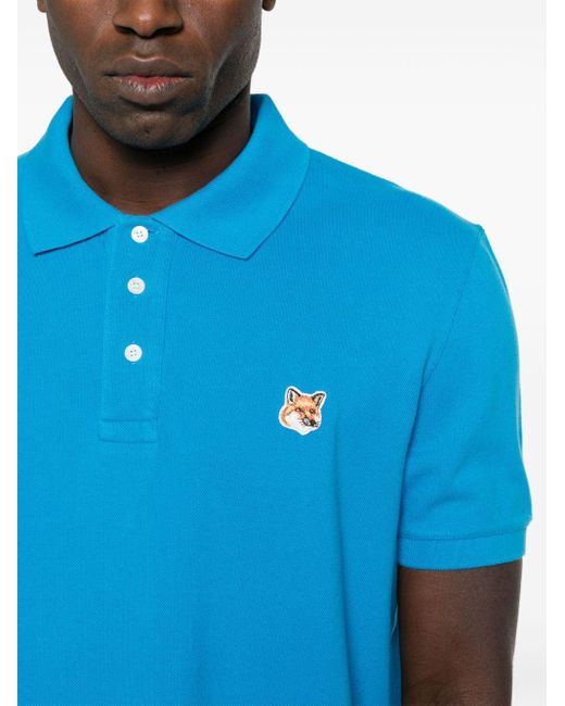 Maison Kitsuné Poloshirt mit Fox Head in Blue für Herren