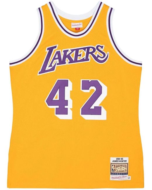 Mitchell & Ness Yellow "Nba La Lakers 84 James Worthy" Authentic Jersey for men