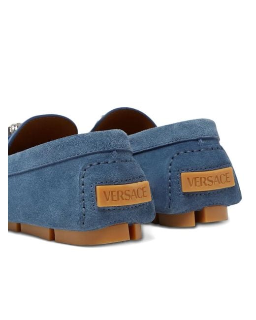 Versace Blue Suede Loafers for men