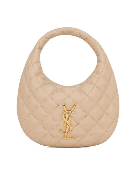 Bolso shopper Icarino acolchado con logo Saint Laurent de color White