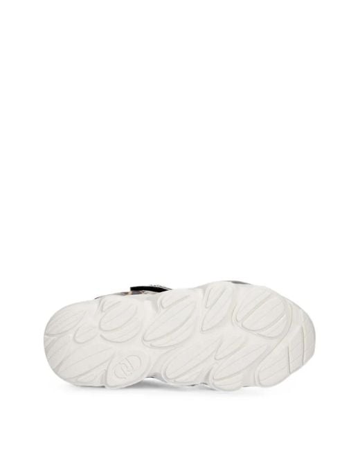 Liu Jo White Leopard-Print Chunky-Sole Sandals