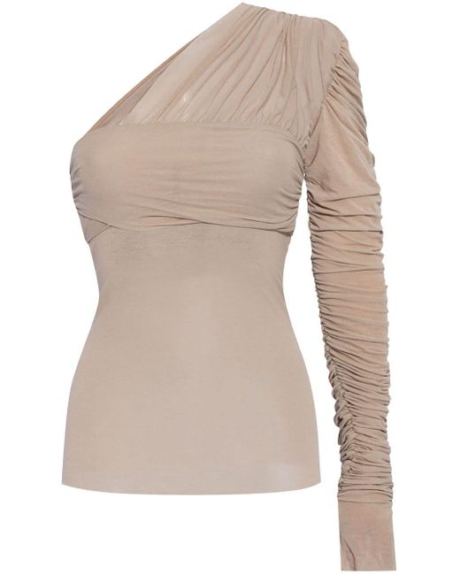 The Mannei Natural Mesh Draped Top
