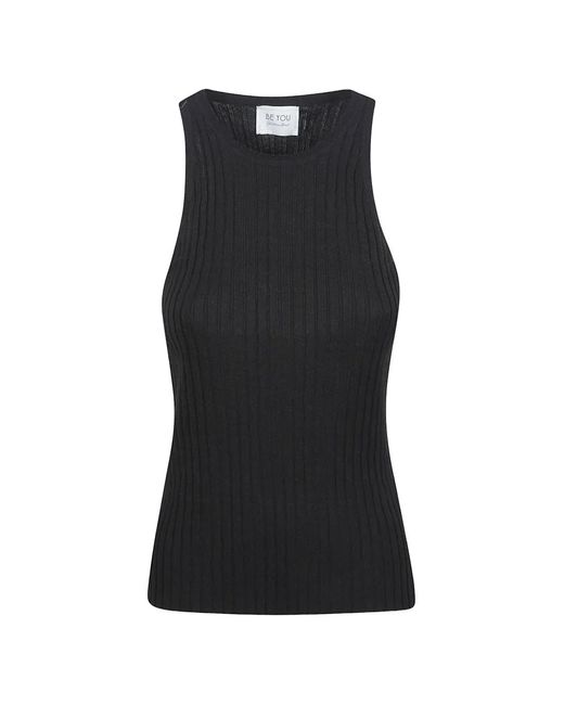 Be You Black Ribbed Vest Top