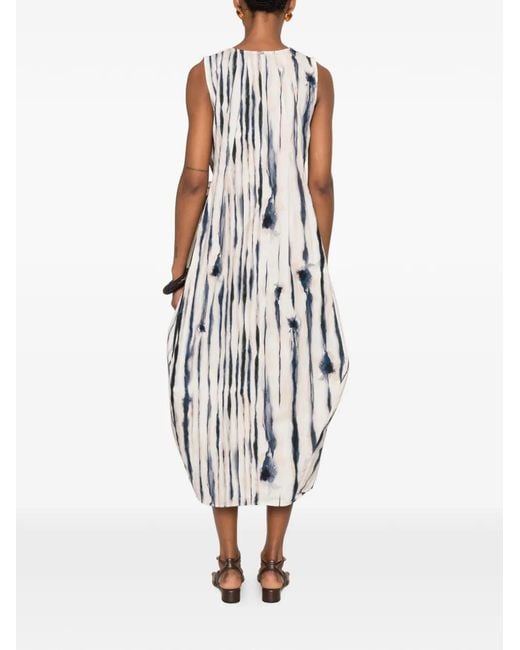 High White Tie-Dye Midi Dress