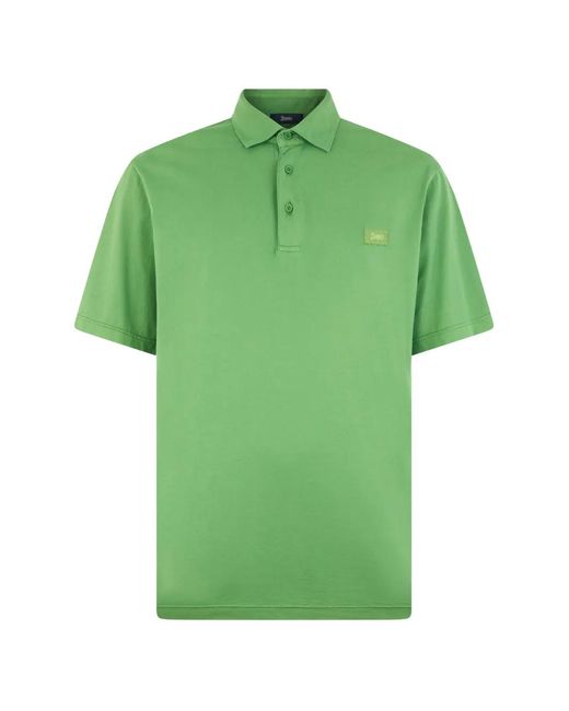 Herno Green Short-Sleeve Polo Shirt for men