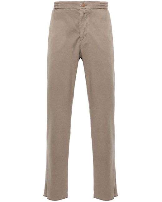 Pantalones ajustados con botones Kiton de hombre de color Natural