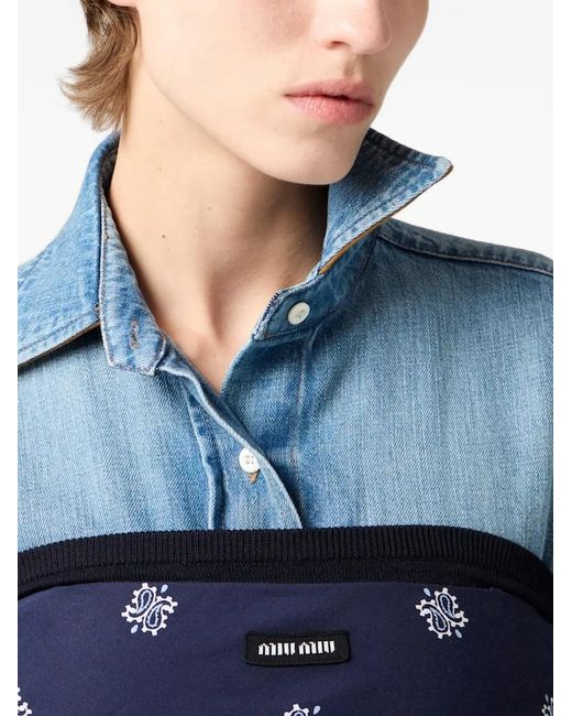 Denim Shirts Miu Miu de color Blue