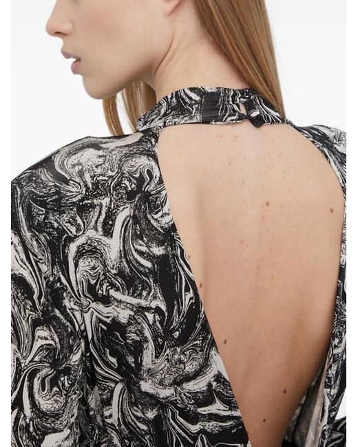 Gestuz Black Open-Back Midi Dress