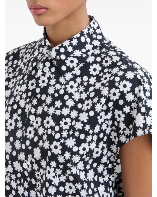 Marni Black Floral-Print Shirt