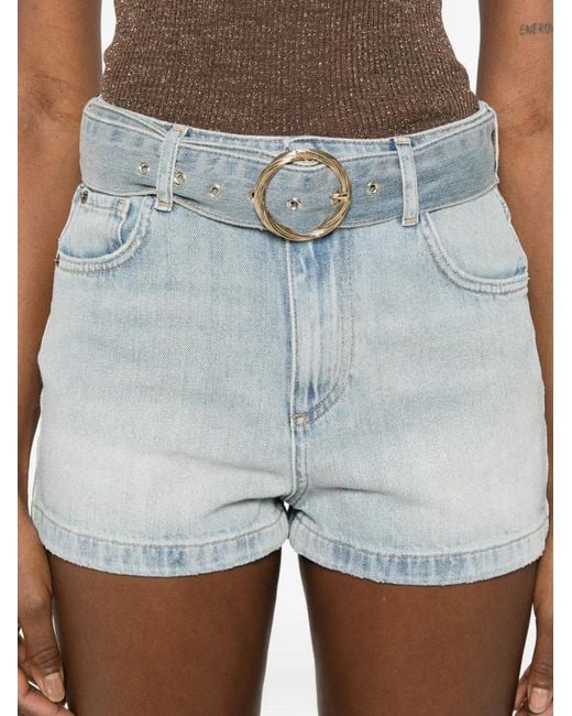 Twinset Blue Belt Denim Shorts