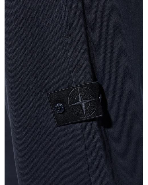 Stone Island Blue Logo-Patch Track Pants for men