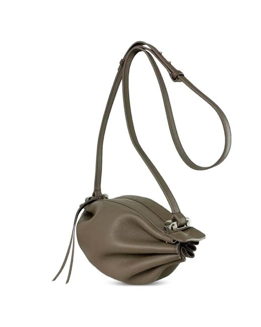 Bonastre Metallic Bonbon Pleated Leather Shoulder Bag