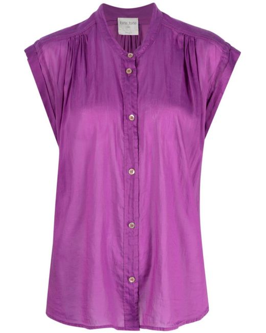 Chemise transparente à manches courtes Forte Forte en coloris Purple