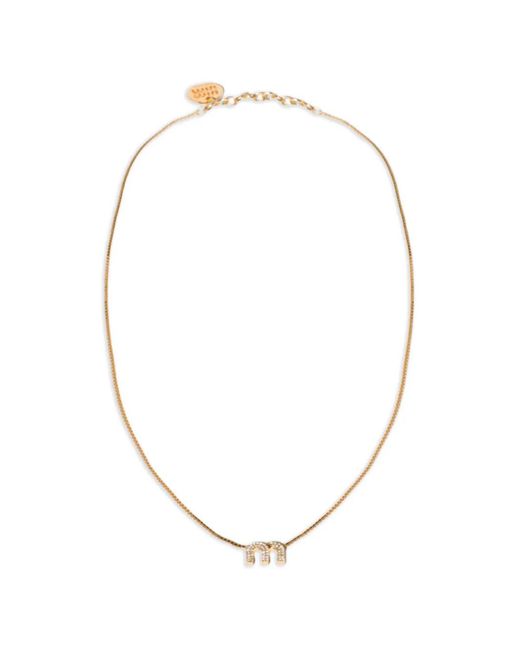 Miu Miu White Logo Necklace