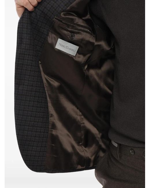 Corneliani Black Checked Blazer for men