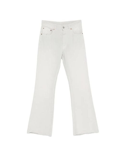 MM6 by Maison Margiela White Raw-Cut Flared Jeans