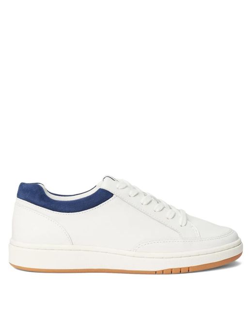 Ralph Lauren White Hailey Leather Sneakers