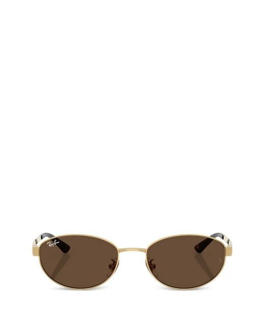 Ray-Ban Brown Oval-Frame Sunglasses