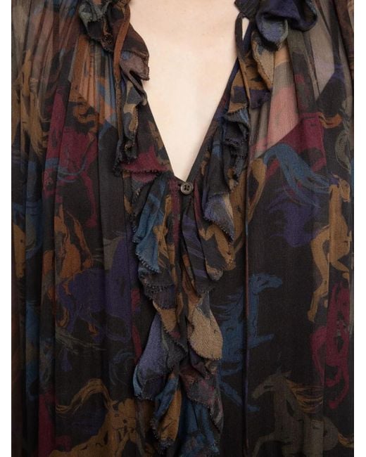 Zadig & Voltaire Black Ralicel Horse-Print Maxi Dress