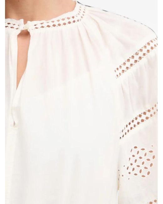 Marc O' Polo White Broderie-Anglaise Ruffled Mini Dress