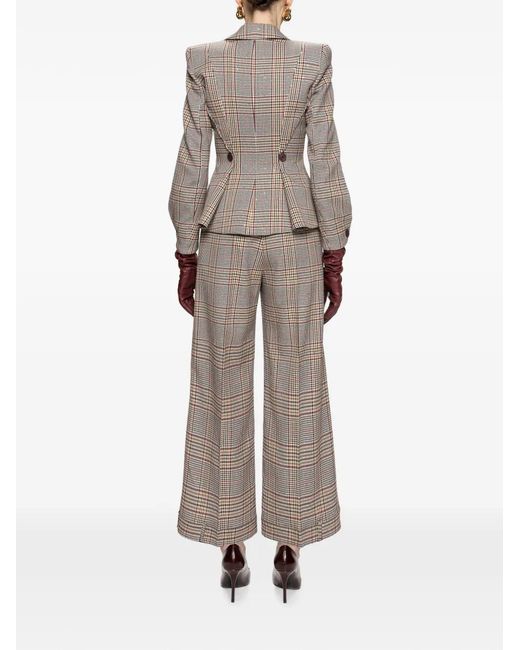 Nissa Gray Checked Tailored Blazer
