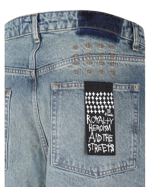 Ksubi Blue Vorteks Portland Faded Wide-Leg Jeans for men