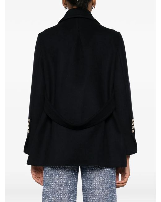 Maje Black Wool Blend Coat