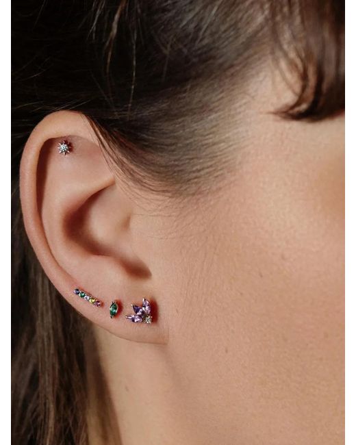 Lark & Berry Metallic 14Kt Blossom Sapphire Earring