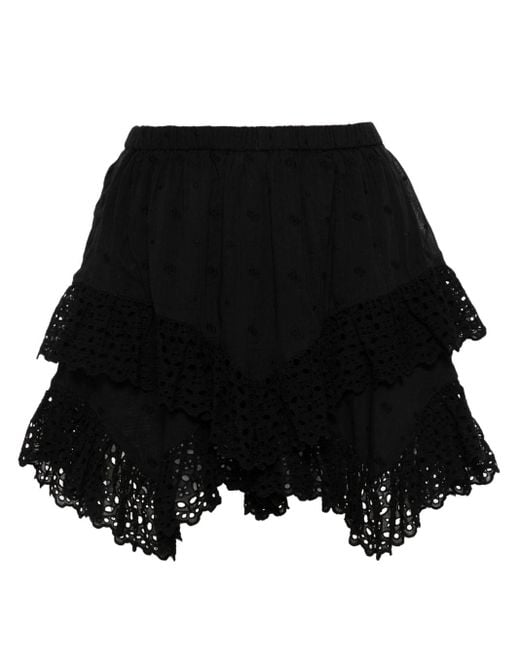 Isabel Marant Sukira Broderie Anglaise Shorts in het Black