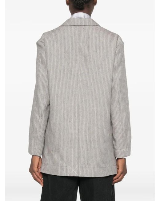 R13 Gray Pinstripe-Pattern Blazer