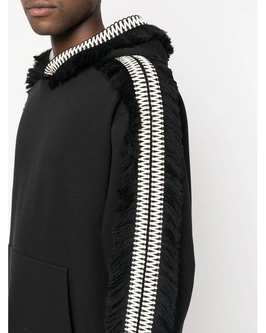 RITOS Black Embroidered-Detail Hoodie for men